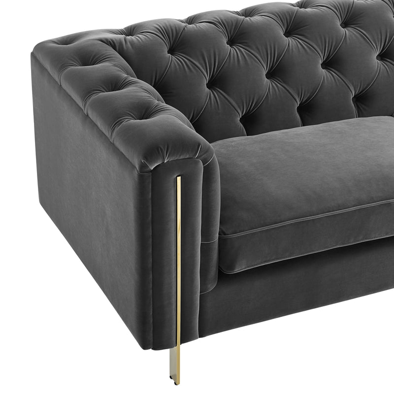 Steve Silver Charlene Gray Velvet Sofa