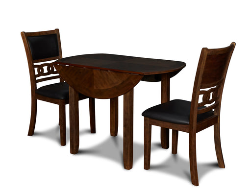 New Classic Furniture Gia Brown PU 42 Inch 3pc Drop Leaf Dining Set