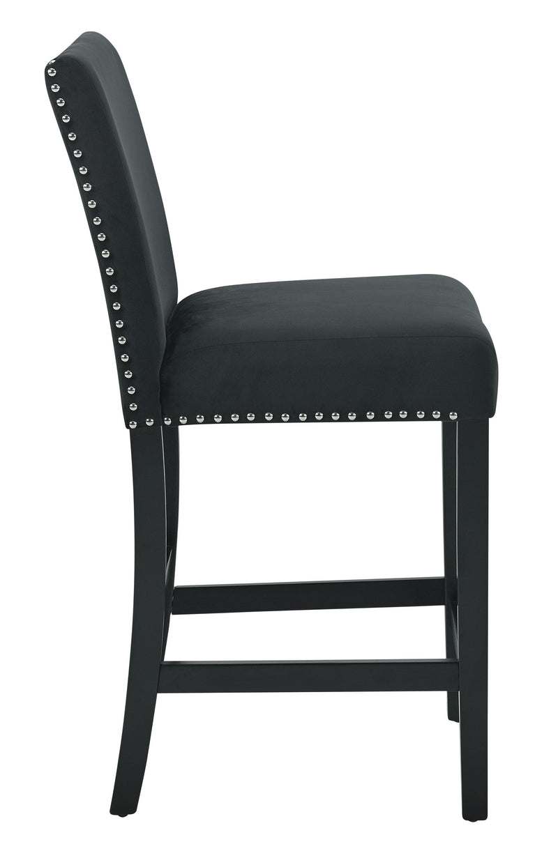 New Classic Furniture Celeste Black Gray 5pc Round Counter Height Set