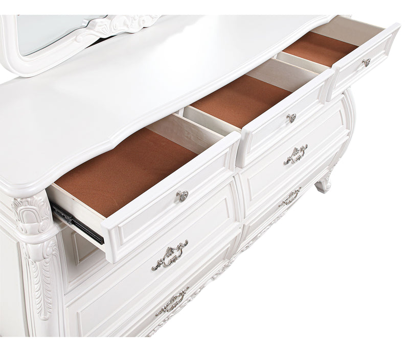 Galaxy Home Opulence White 9 Drawer Dresser