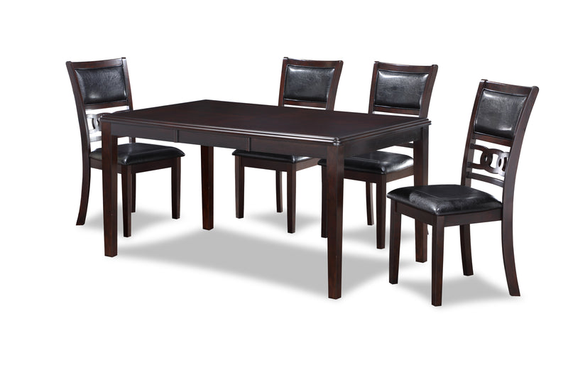 New Classic Furniture Gia Ebony PU 60 Inch 5pc Dining Set