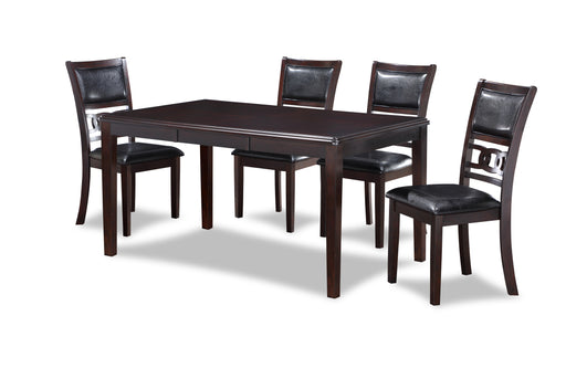 New Classic Furniture Gia Ebony PU 60 Inch 5pc Dining Set