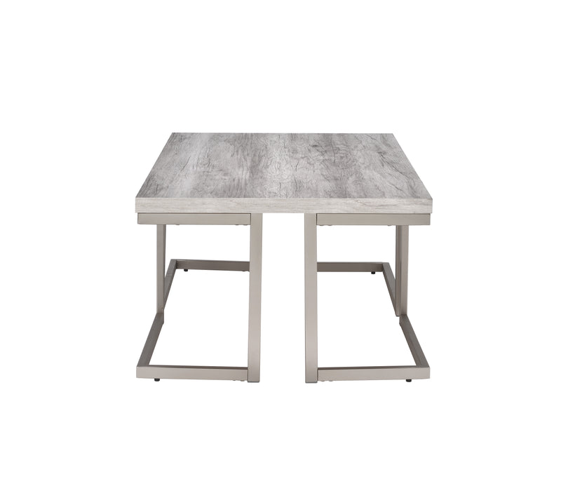 Steve Silver David White Grey 3pc Coffee Table Set
