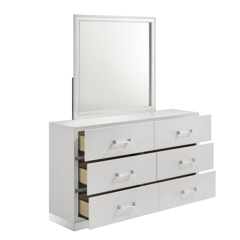 New Classic Furniture Europa White Dresser and Mirror