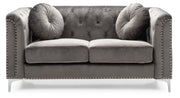 Glory Furniture Pompano Black Velvet Loveseat