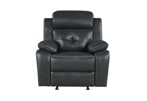 Global Furniture U5050 Black Grey Welt Glider Recliner