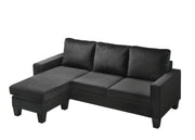 Glory Furniture Jessica Gray Velvet Sofa Chaise