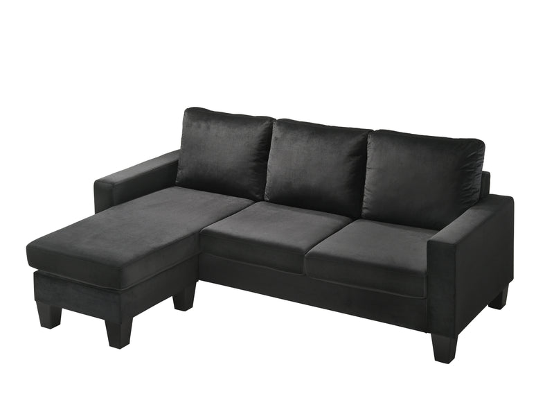 Glory Furniture Jessica Gray Velvet Sofa Chaise