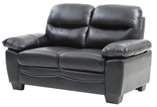 Glory Furniture Marta Black Faux Leather Loveseat