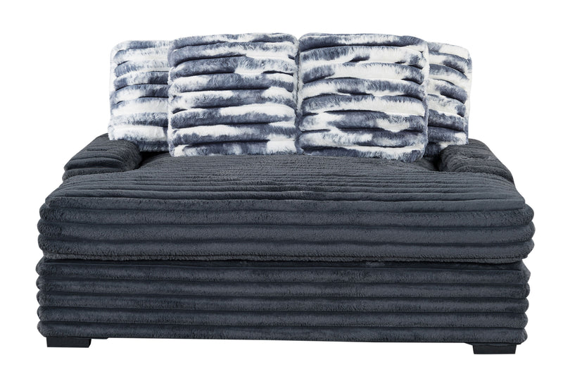 Global Furniture U8291 Grey Lounger Sofa with USB