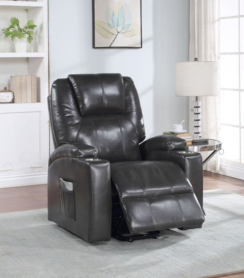 Acme Furniture Evander Gunmetal Power Lift Recliner
