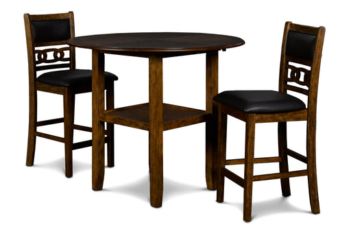 New Classic Furniture Gia Ebony PU 42 Inch 3pc Counter Height Set