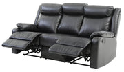 Glory Furniture Ward Black Faux Leather Double Reclining Sofa