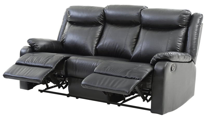 Glory Furniture Ward Black Faux Leather Double Reclining Sofa