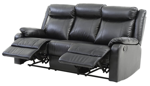 Glory Furniture Ward Black Faux Leather Double Reclining Sofa
