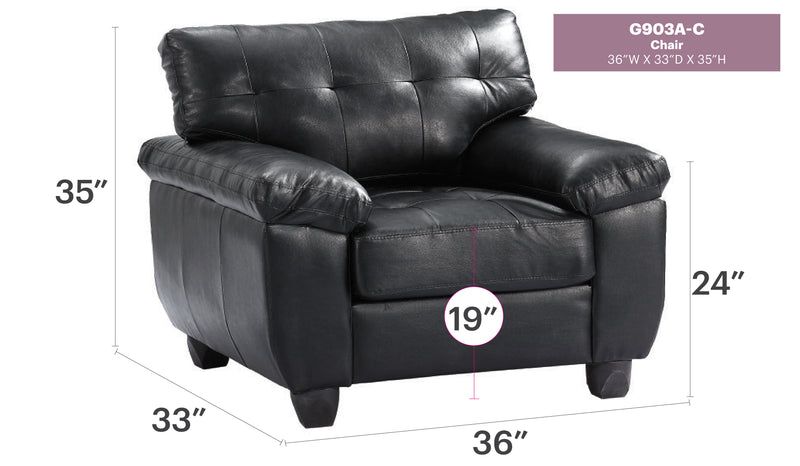 Glory Furniture Gallant White Faux Leather Chair