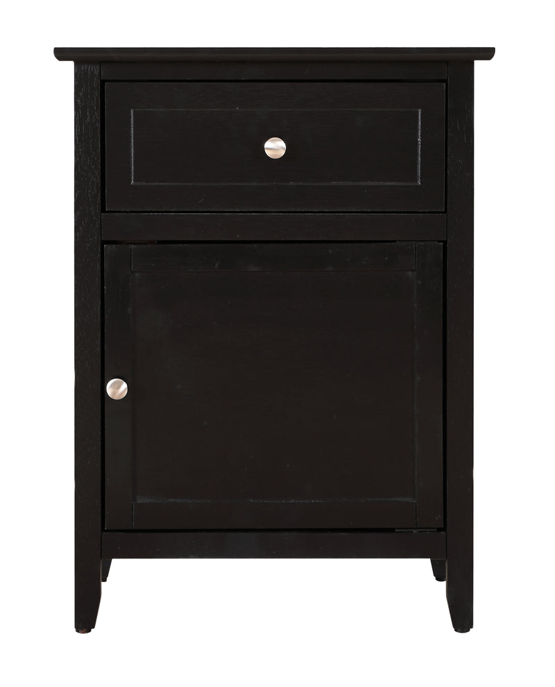 Glory Furniture Izzy Silver Champagne 1 Drawer 1 Door Nightstand
