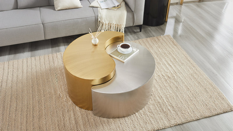 Galaxy Home Ying Yang Black Gold Coffee Table