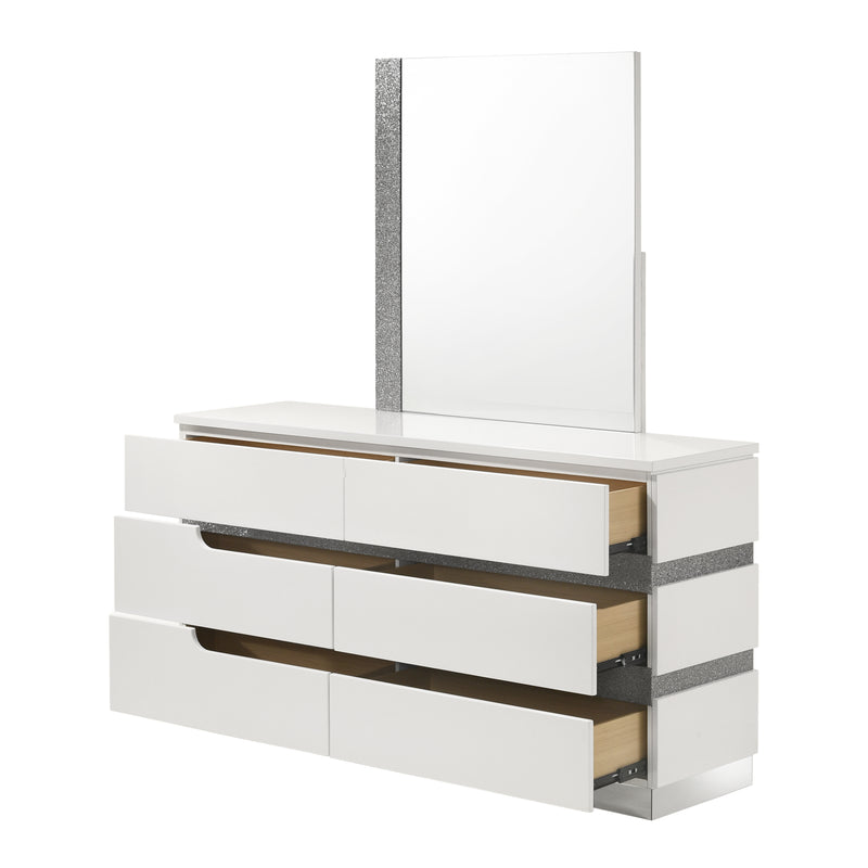 New Classic Furniture Paradox White Dresser And Mirror