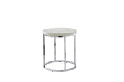 Steve Silver Echo Chrome White Marble Top Round End Table