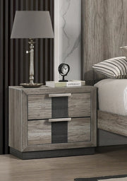 Crown Mark Rangley Grey Brown Night Stand
