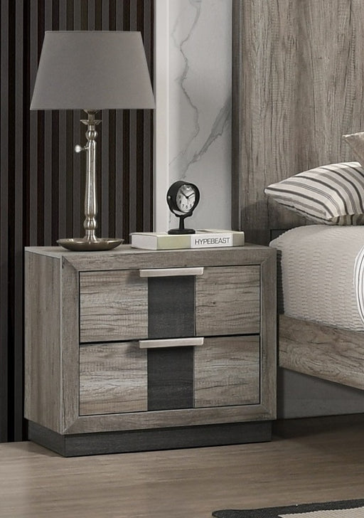 Crown Mark Rangley Grey Brown Night Stand