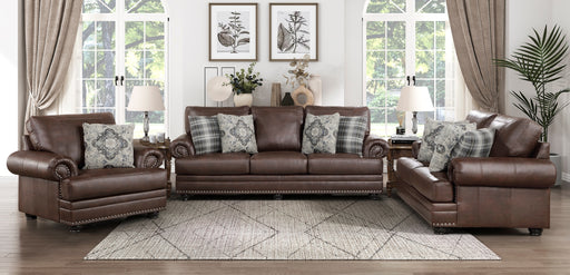 Home Elegance Franklin Dark Brown 3pc Living Room Set