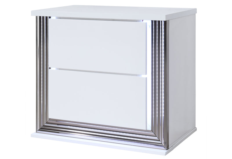 Global Furniture Ylime White Nightstand with LED