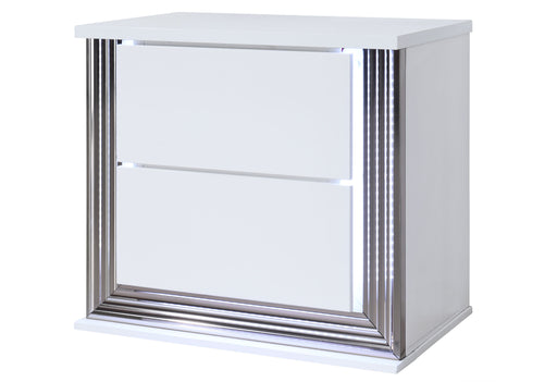 Global Furniture Ylime White Nightstand with LED