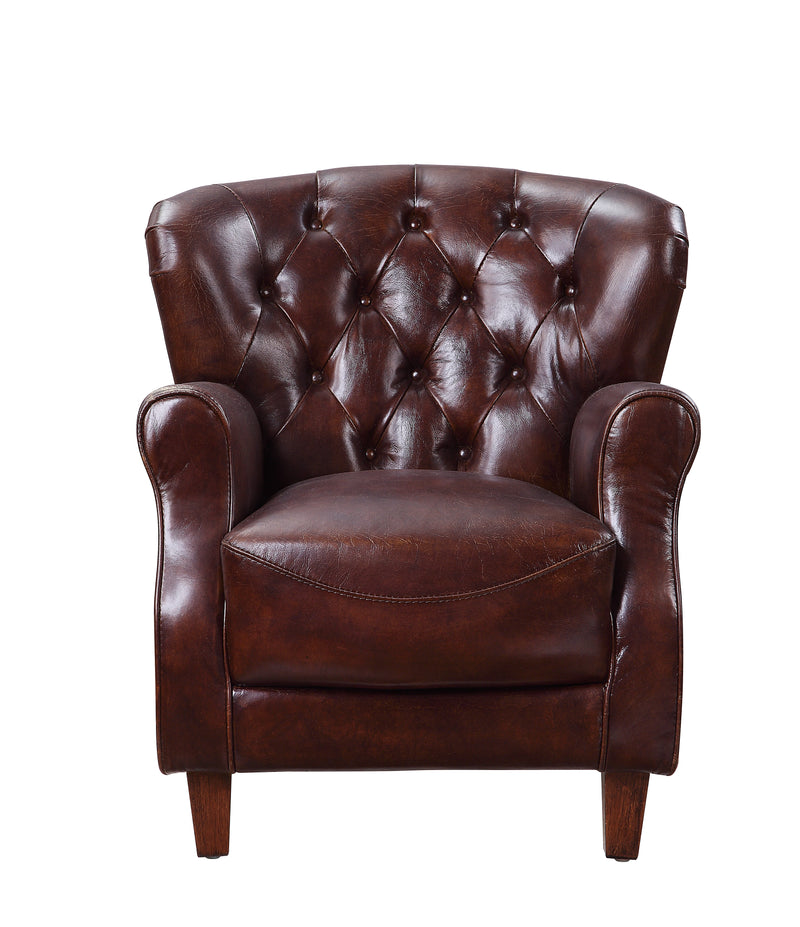 Acme Furniture Brancaster Vintage Brown Aluminum Accent Chair
