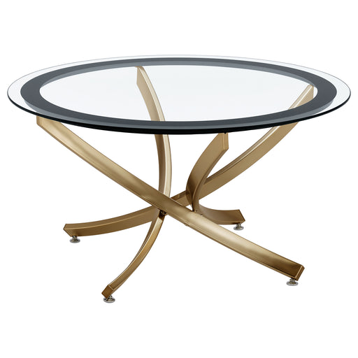 Coaster Furniture Brooke Rose Gold Brass Round Coffee Table