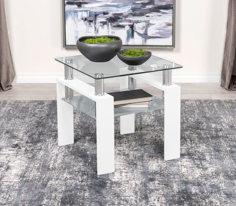 Coaster Furniture Dyer White End Table