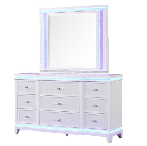 Galaxy Home Opium White Dresser And Mirror