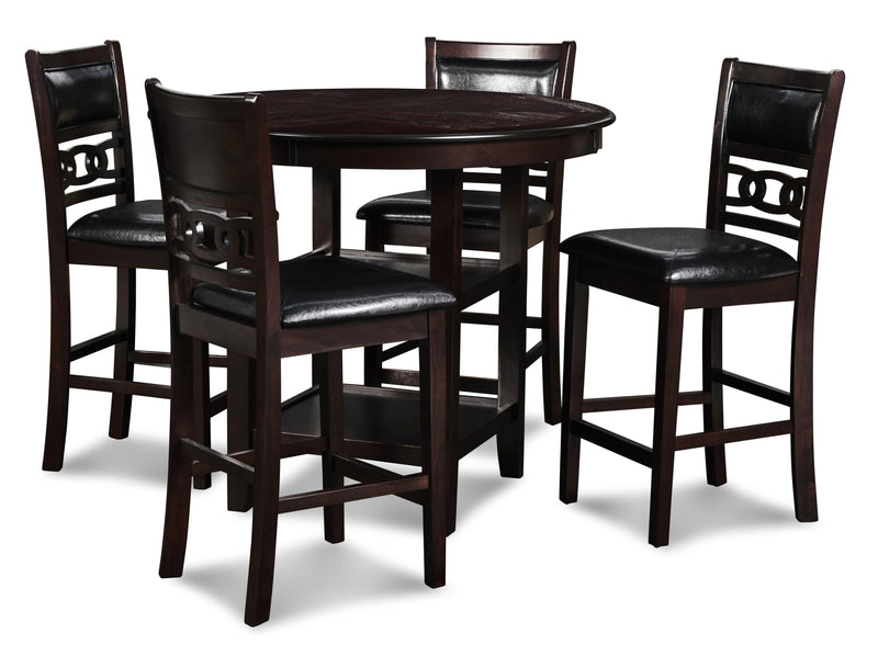 New Classic Furniture Gia Ebony Round 5pc Counter Height Set
