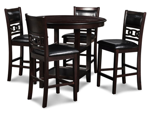 New Classic Furniture Gia Ebony Round 5pc Counter Height Set