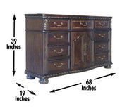 Steve Silver Monte Carlo Cherry Mappa Burl Dresser