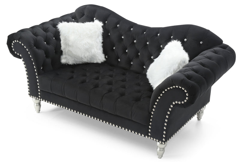 Glory Furniture Wilshire Blue Velvet Loveseat