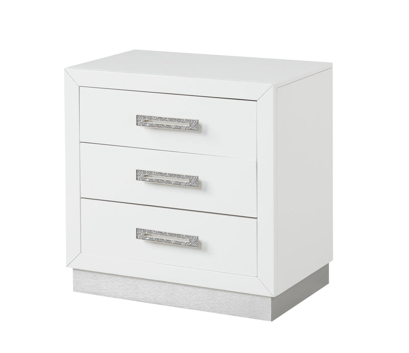 Galaxy Home Coco Milky White Wood Night Stand