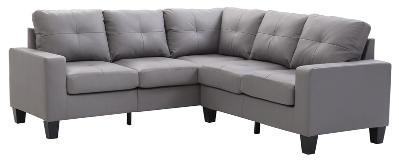 Glory Furniture Newbury Gray Faux Leather Sectional