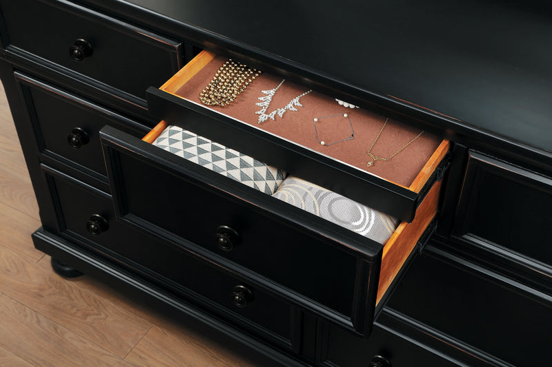 Home Elegance Laurelin Black Dresser and Mirror