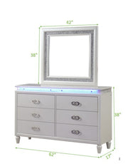 Galaxy Home Passion Milky White Dresser and Mirror
