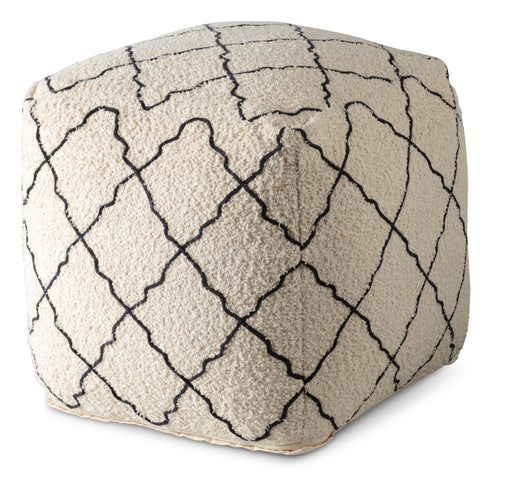 Steve Silver Lattice White Square Pouf