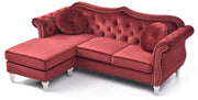 Glory Furniture Hollywood Burgundy Sofa Chaise