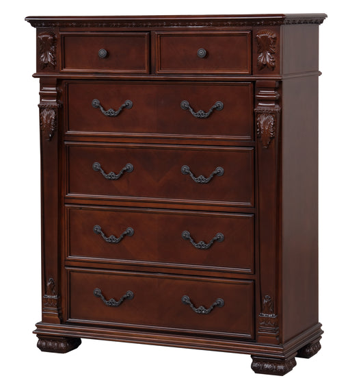 Glory Furniture Lyndon Cherry 6 Drawer Chest