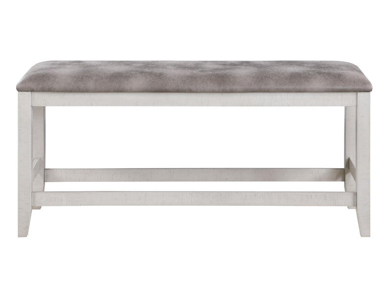 New Classic Furniture Richland White Brown Counter Height Bench