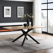 Acme Furniture Lawton Natural Black Dining Table