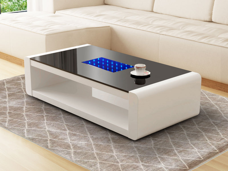 Galaxy Home Chelsea White LED Coffee Table
