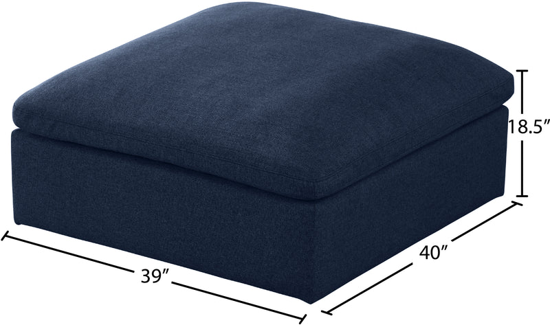 Meridian Furniture Serene Grey Fabric Ottoman