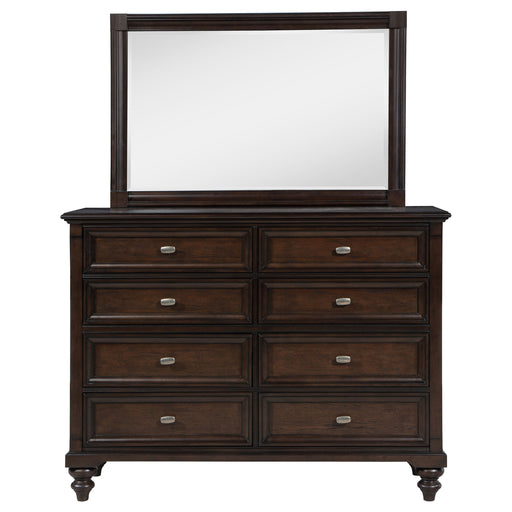 Coaster Furniture Andover Dark Oak Brown 8 Drawer Dresser and Mirror