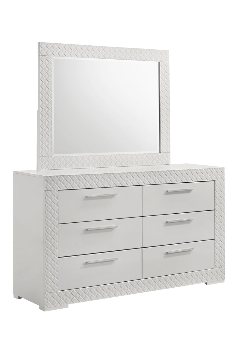 Galaxy Home Blanca White 6 Drawer Dresser